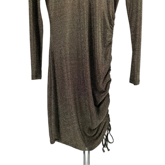 N:PHILANTHROPY Demetra Metallic Minidress Brown Gold Bodycon Stretch size Large - Picture 8 of 16